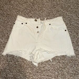 ZARA White Jean Shorts 4